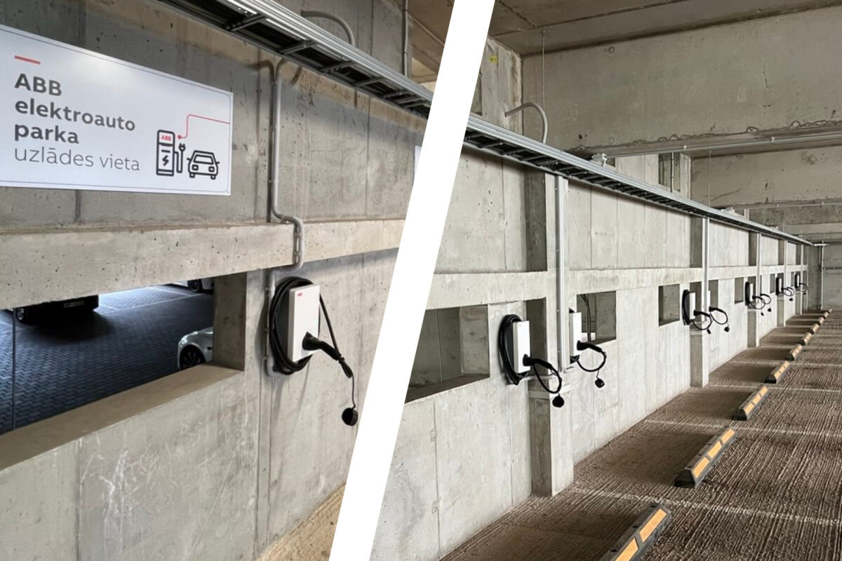 ABB uzlādes stacijas SIA KVIC GROUP Mūkusulas biznesa centrs